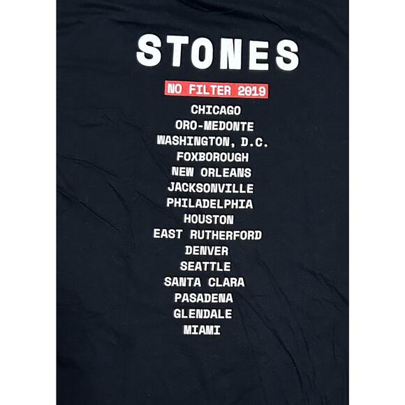 The Rolling Stones 2XL No Filter Tour 2019 Merchandise Black Short Sleeve Tee - Picture 4 of 5